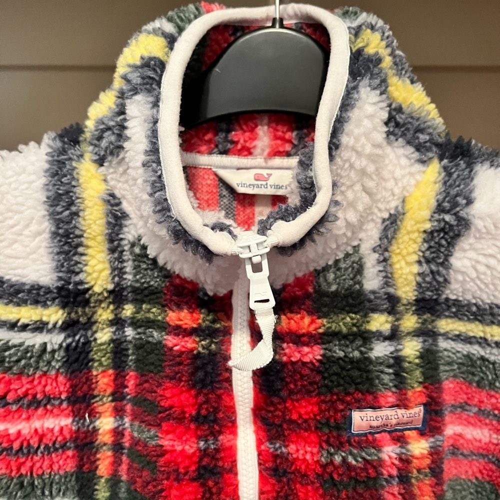 Vineyard Vines Multicolor Plaid Sherpa Hoodie - Picture 3 of 6